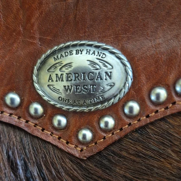 American West Rich Brown Leather and Fur Shoulder Bag - Picture 12 of 12